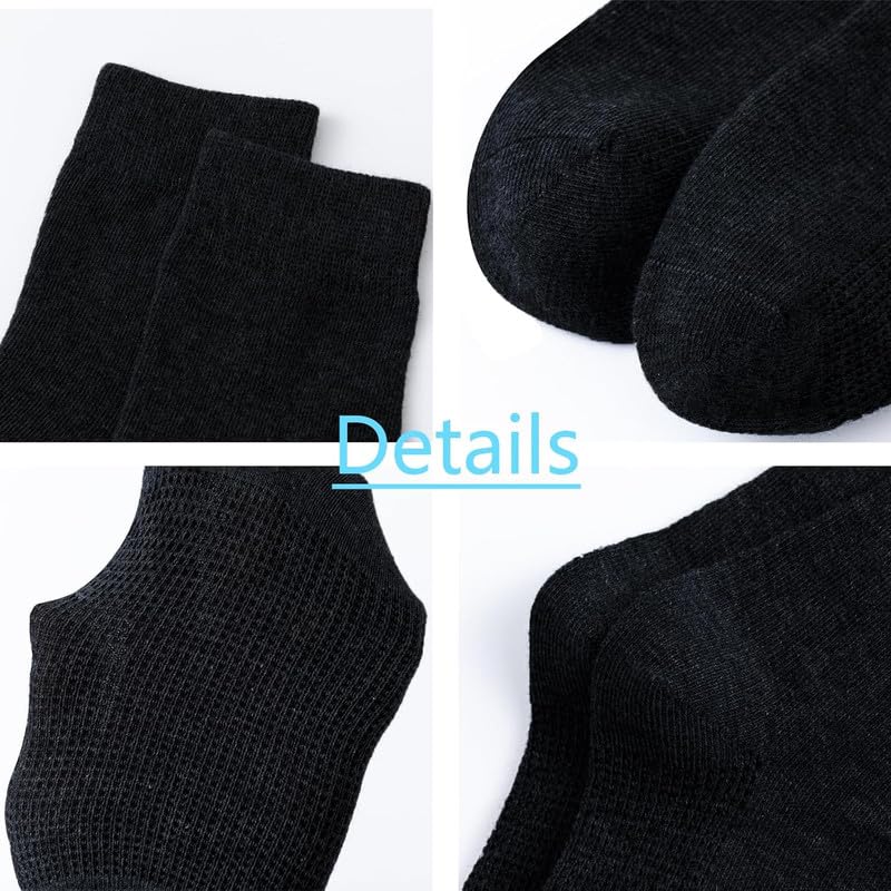 Yanwenx Cotton Crew Socks for Kids – Boys & Girls School & Formal Wear – 6-Pack_Black|White,4-5 Year 2