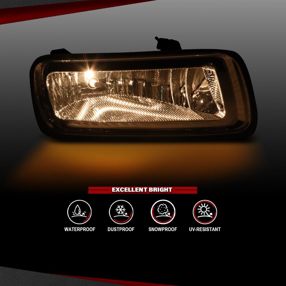 CHEDA Fog Lights Assembly, Compatible with Ford F150 2004-2006/Compatible with Lincoln Mark LT Base 2006, Left & Right Fog Lamp 2Pcs(Clear Lens) Halogen