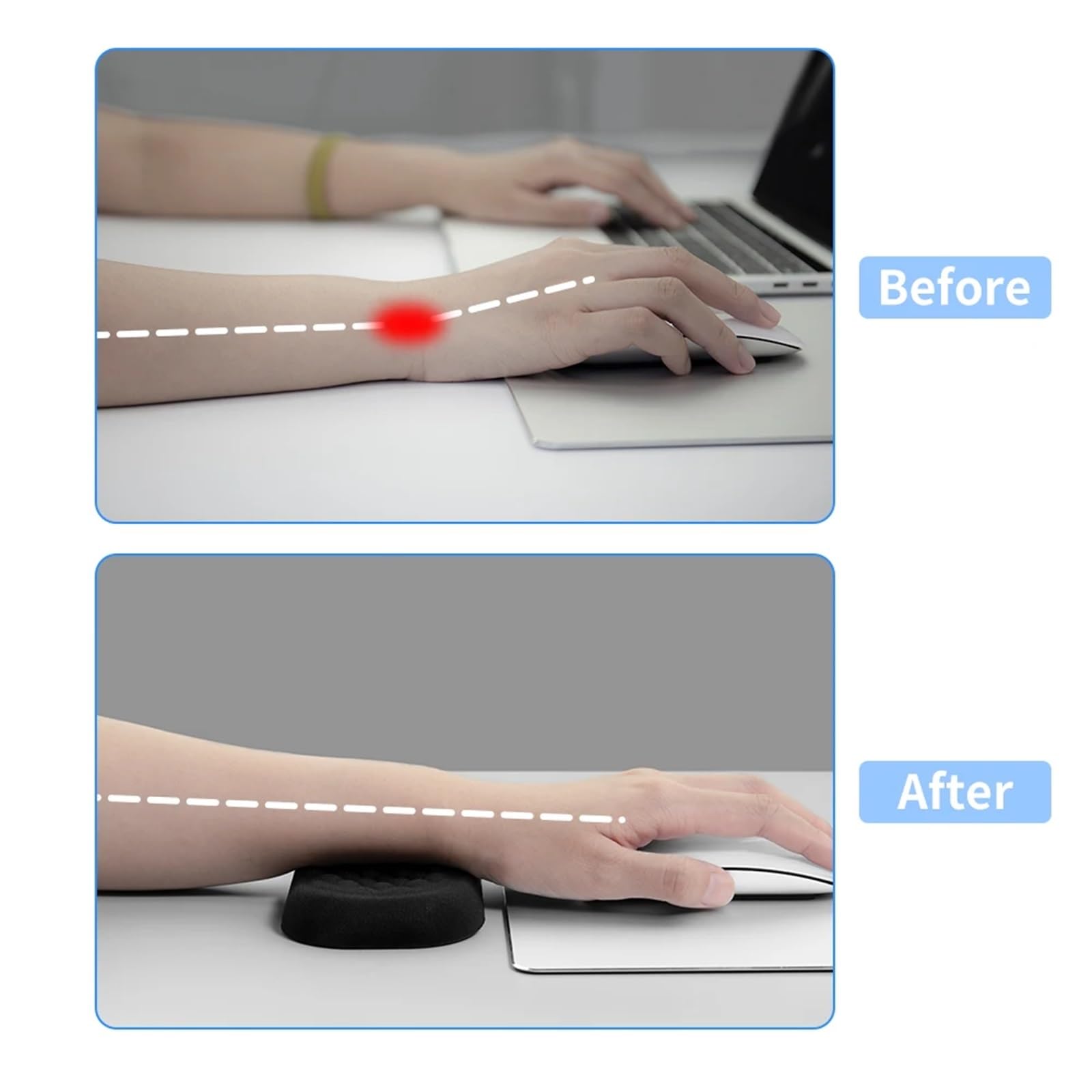 Poggiapolsi ergonomico per tastiera e mouse - Tessuto Lycra e memory foam | Leroy Merlin