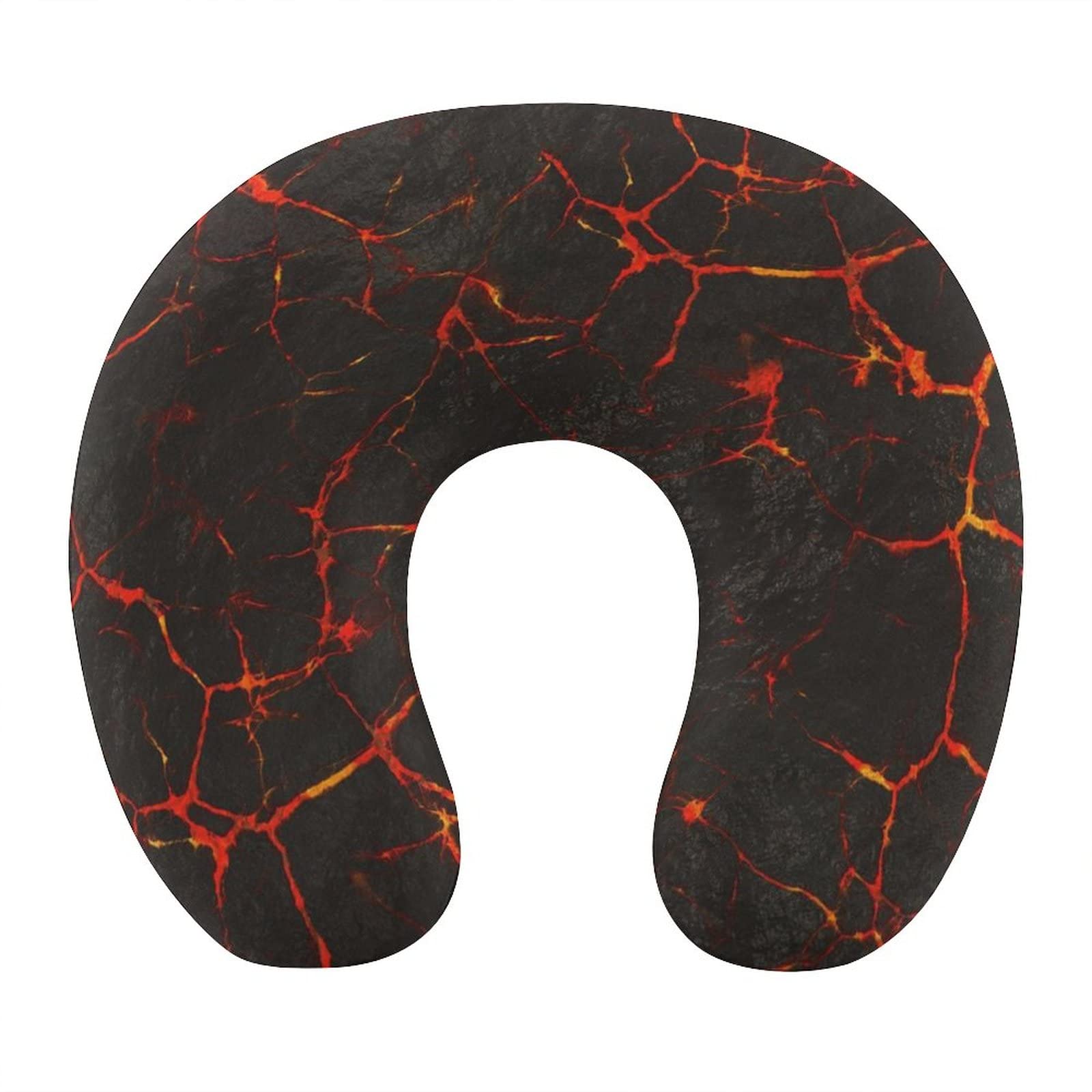 FUCVNPZ Travel Pillow, Volcanic Lava Crack Neck Pillow for Traveling, Memory Foam Portable Support Pillow Sleeping Rest Cushion