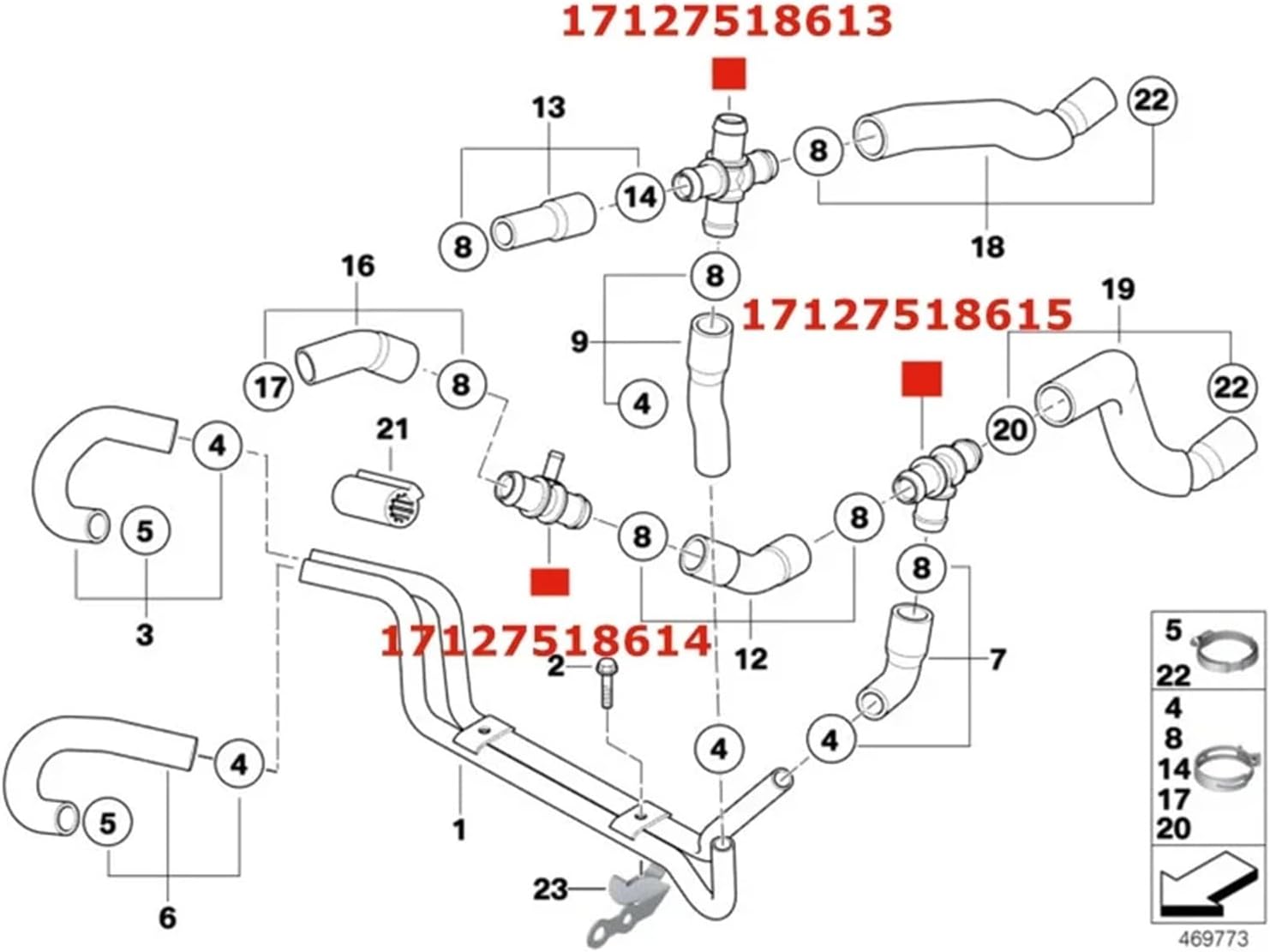 17127518613 17127518615 Car Accessories Hose Connector 3-Way 17127518614 Fit For Mini Fit For Cooper R52 R53 Exhaust Breather Pipe(17127518613)