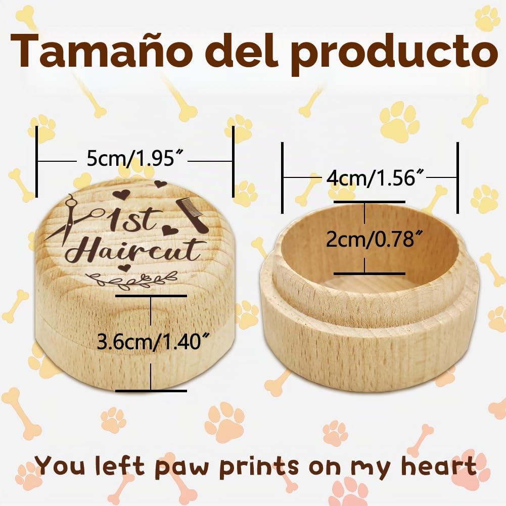 AHANDMAKER Caja de recuerdos de bebé para primer cabello, cajas 3D de madera para guardar el recuerdo de la infancia para baby shower, regalo de cumpleaños