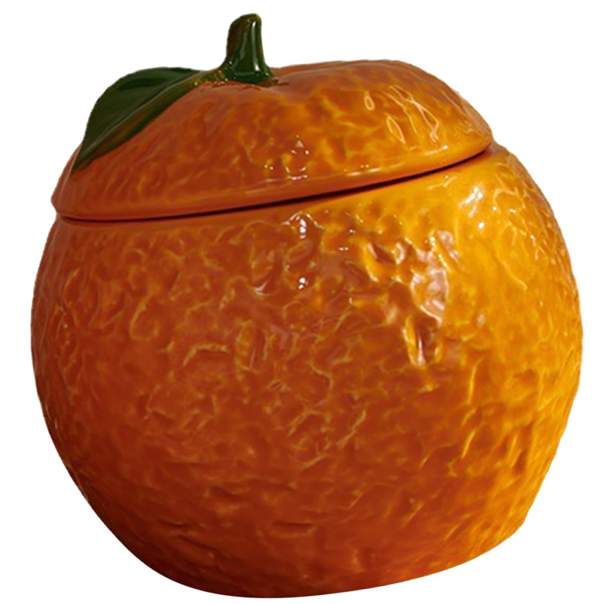 FRCOLOR Barattolo in Ceramica Arancia Coperchio per Caramelle e Snack