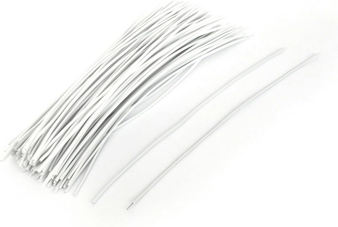 uxcell Metallic Package Twist Ties Cable Wires White 100pcs for Cello Bag