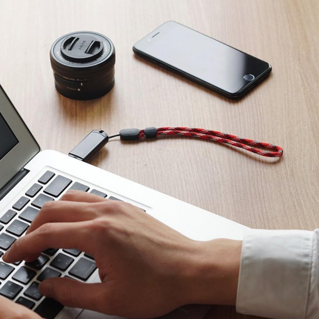 6x Laccetti Da Polso Regolabili - Per Telefono, Chiavi, Fotocamera, Nero - Foto 4