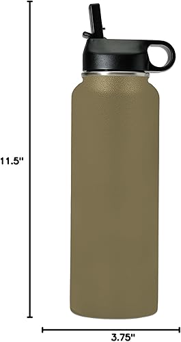 Vista 294 de LaserGram Botella de agua personalizada, palitos de lacrosse, acero inoxidable de doble pared aislada al vacío con popote superior, regalo grabado