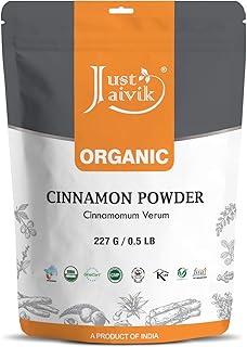 100% Organic Cinnamon Powder (0.5 lb / 227g / 08 oz) by Just Jaivik | Raw, Gluten-Free & Non-GMO - Certified Organic under...