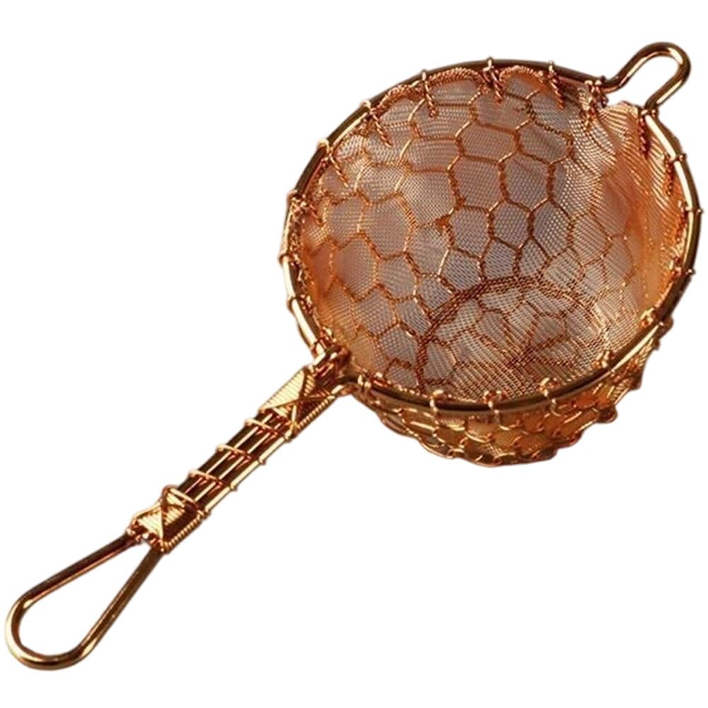 Danlai Pure Copper Mesh Tea Strainer, Hand Woven Fine Filter for Tea Brewing Flour Processing and Spice Sifting Work