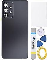 Vista 1 de Impresionante cubierta de panel trasero de plástico negro reemplazo para Samsung Galaxy A52 con marco de cámara trasera cubierta de vidrio