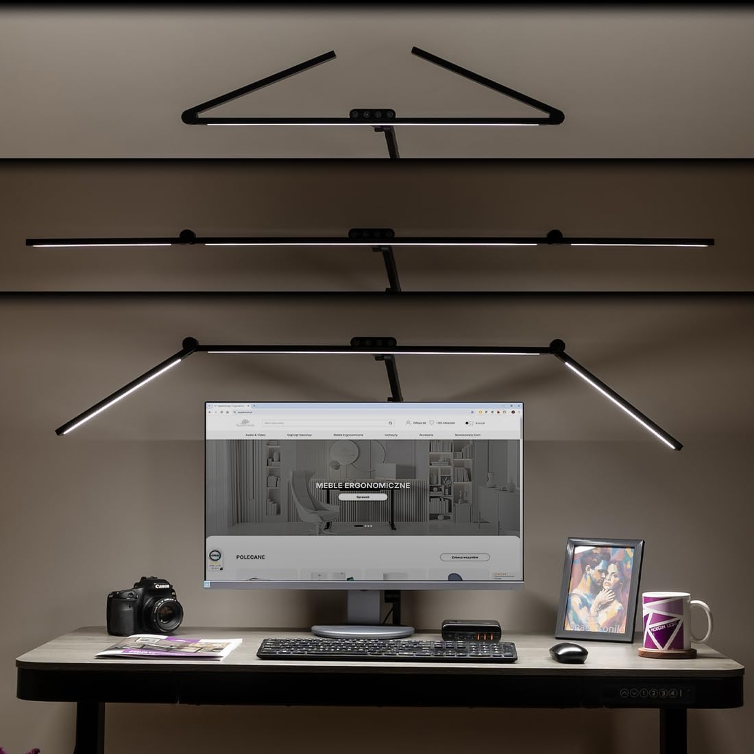 Spacetronik Schreibtischlampe LED Dimmbar Glow D3 | Schreibtischlampen mit intelligenter Automatikmodus, Farbtemperaturregelung, CRI 97+, Ergonomische Schreibtischleuchte LED