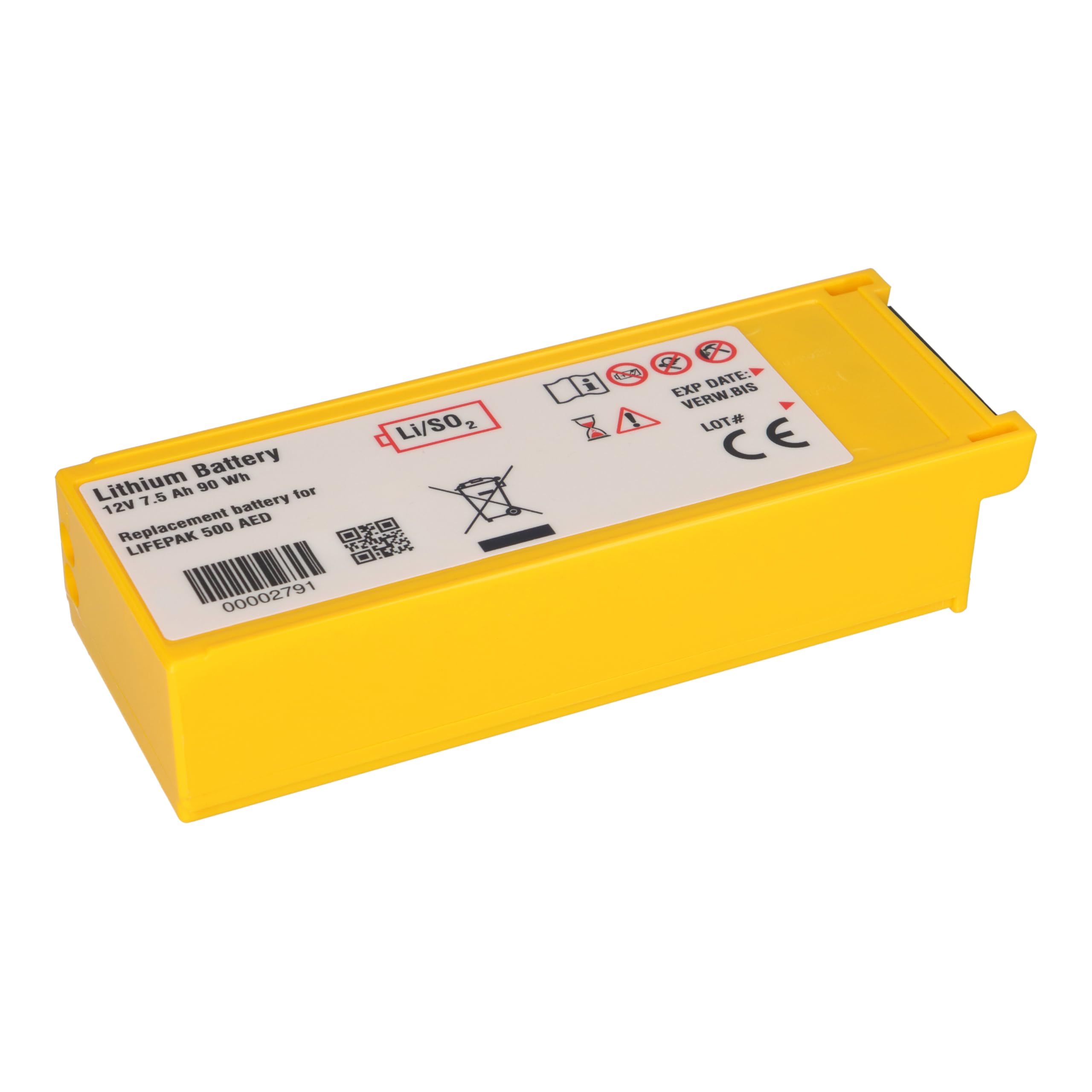 AKKUmed bateria litowa do Physio Control Lifepak 500, 7,5 Ah, 12 V, 190 x 74 x 42 mm