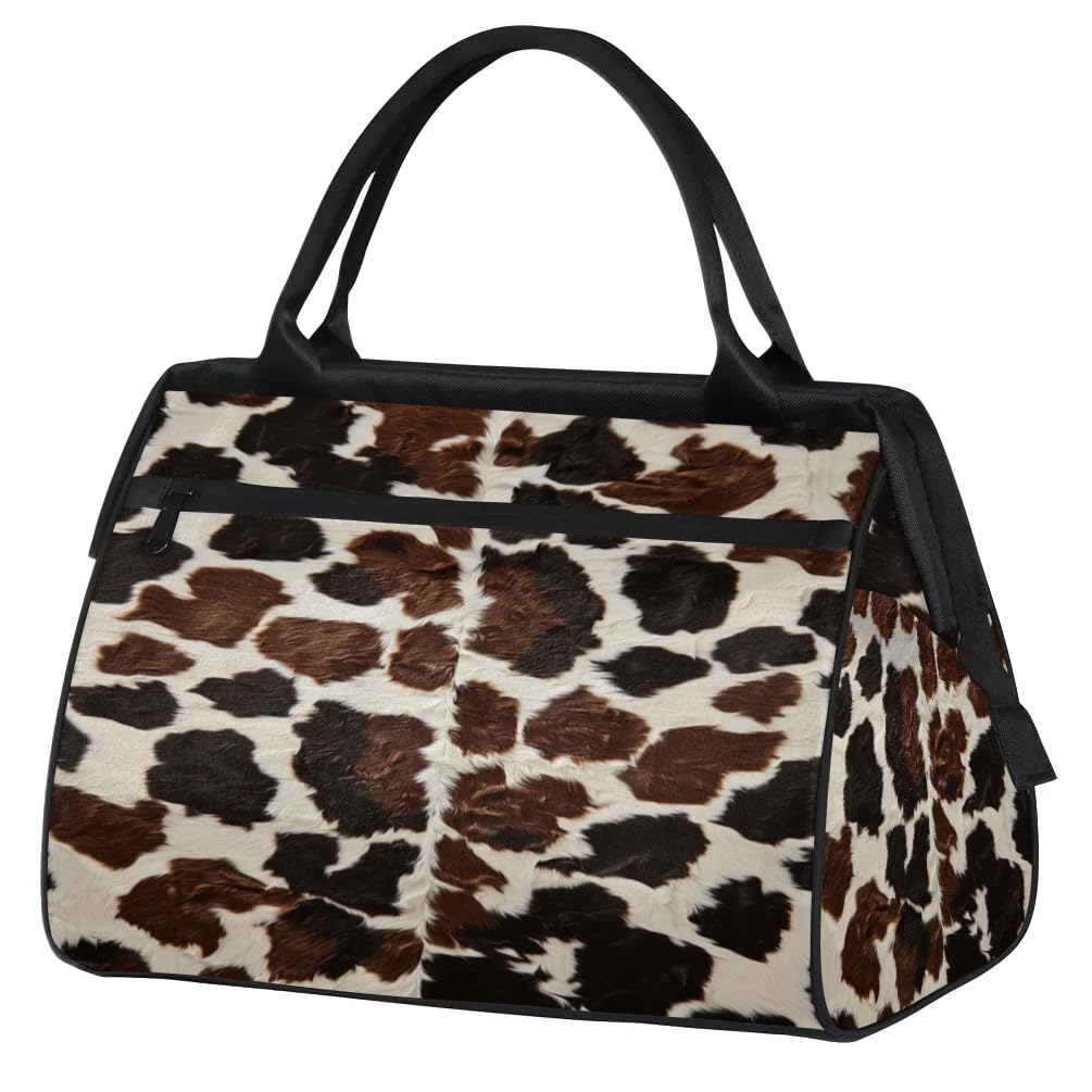 Bolsa de viaje de vaca para deporte, gimnasio y yoga con organizador de equipaje grande 8