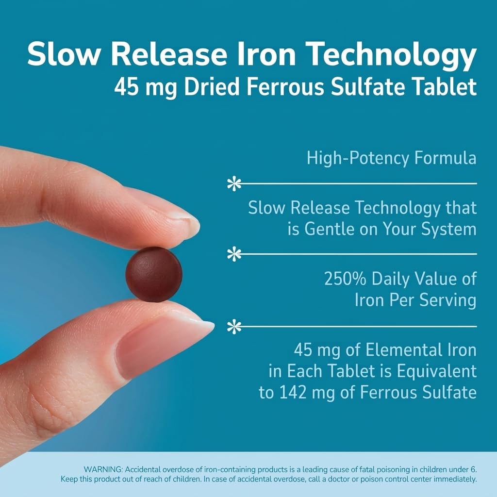 21st Century Slow Release Iron 45mg Tablets, Gentle on Stomach, 60 Count — Amazon image 2