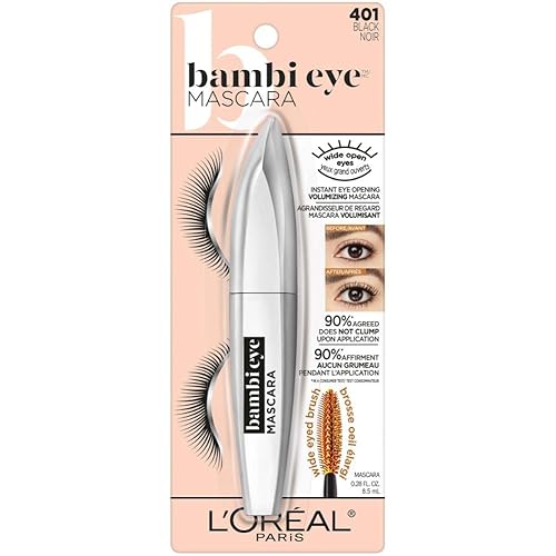 Vista 2 de L'Oréal Paris Cosmetics Bambi Eye - Máscara lavable para ojos, volumen duradero, negro, 0.28 onzas líquidas Lavable negro