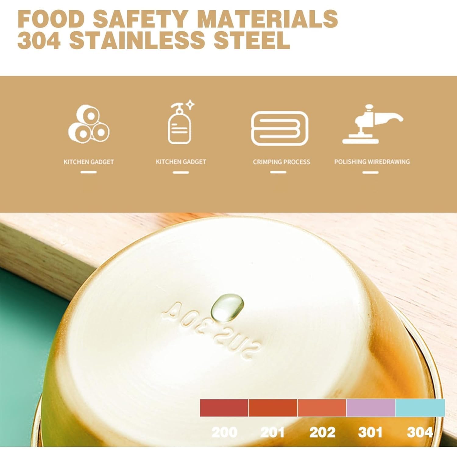 HDR MALL Ramen Bowls, 304 Stainless Steel Korean Traditional Bowls Rice Wine Bowl with Handle, Hiking Soup Dish,Makgeolli Bowls,Hiking Soup Dish, Food Bowl Camp Cup, 4.7 Inch, 10 Ounces (1) 4