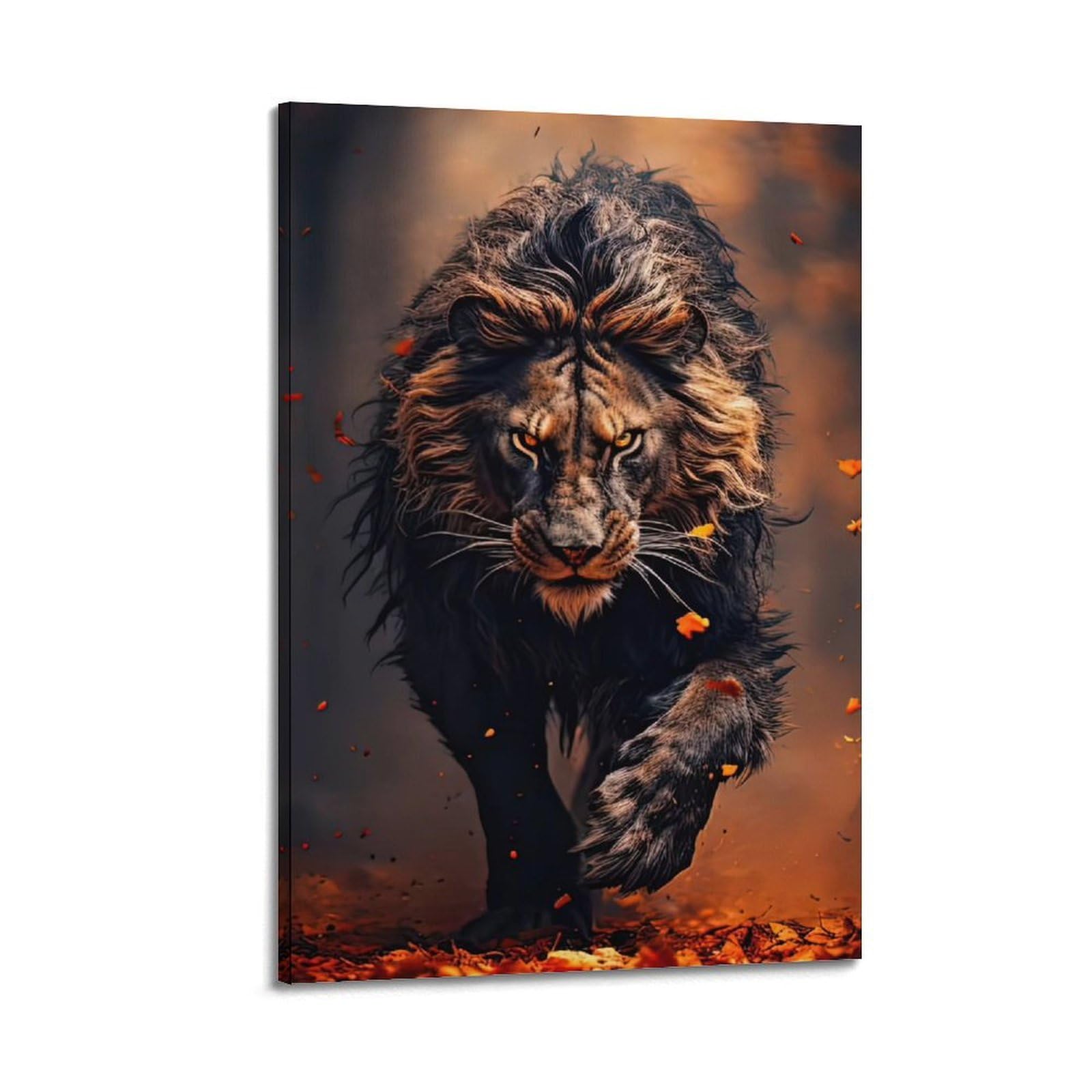 Lvalogy African Lion Roaring Wildlife Savannah Wilderness Art Poster