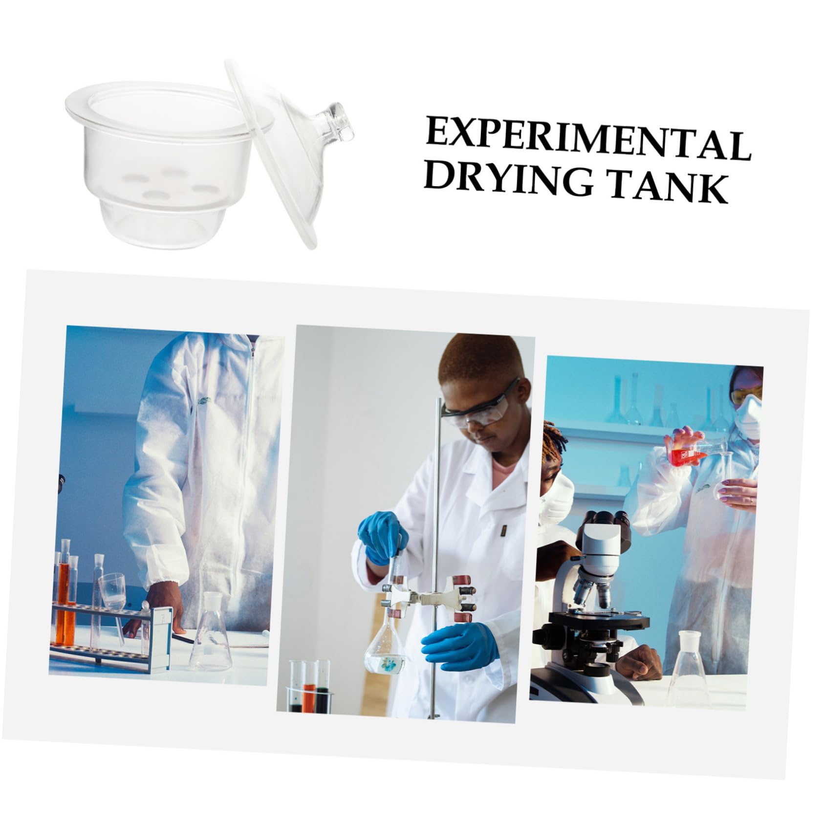 Desecador de Laboratorio de Vidrio 150mm, Alta Transparencia | Frasco Secador, Docencia y Aprendizaje, Manejo Cómodo, Observación Nítida, para Clases, Uso en Aula
