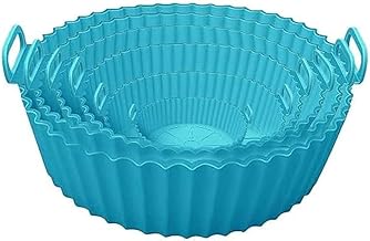 مجموعة بطانات من السيليكون للمقلاة الهوائية قابلة لإعادة الاستخدام ومقاومة للحرارة ومقاومة للالتصاق لسلة المقلاة الهوائية والفرن من 6 قطع