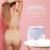 Vista 8 de Soporte de exhibición de pantaletas, estante de exhibición de ropa interior transparente, modelo de cadera para presentación de ventana de tienda