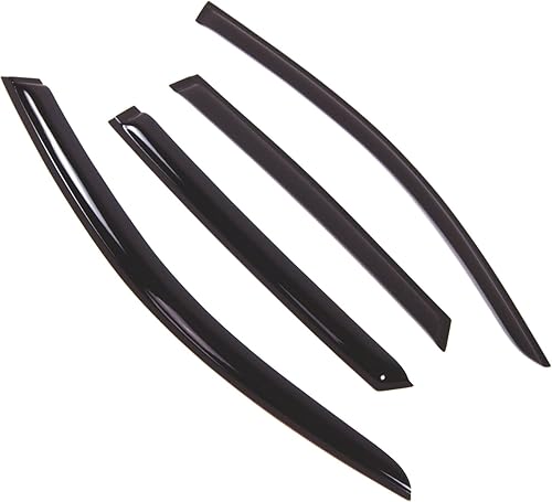 Tuningpros Visera de ventana compatible con Audi Q5 2008-2016, DGWV2-664 deflector de montaje exterior, protector de lluvia humo oscuro, juego de 4