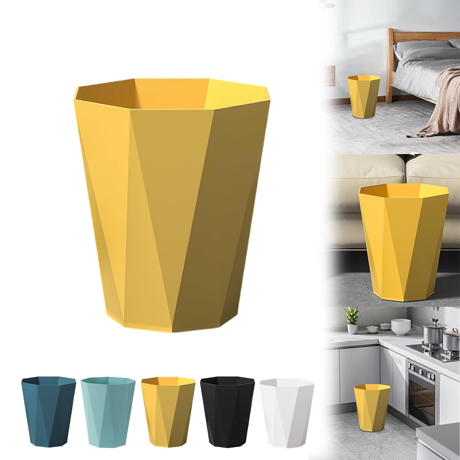 Small Trash Can, Plastic Trash Bin Bathrooms Wastebasket Garbage Container Rubbish Can Paper Basket, Trash Organizer for Bathrooms Kitchens Offices