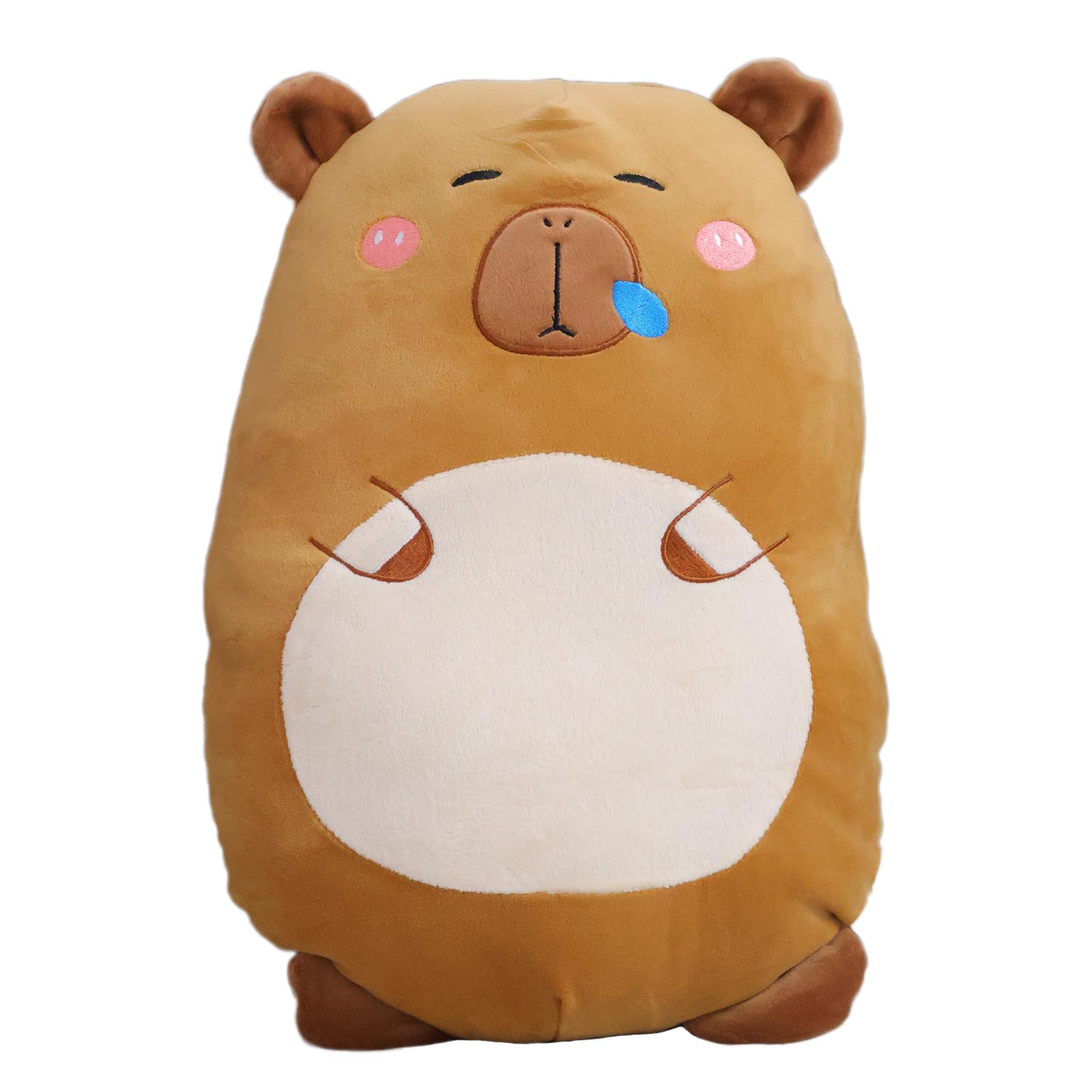 Aiuidun Capybara Plush Toy Pillow, Cute Stuffed Animals, Squishy Plushie Hugging Pillow, Super Soft Guinea Pig Plush Toy Gifts for Kids (Brown Capybara)