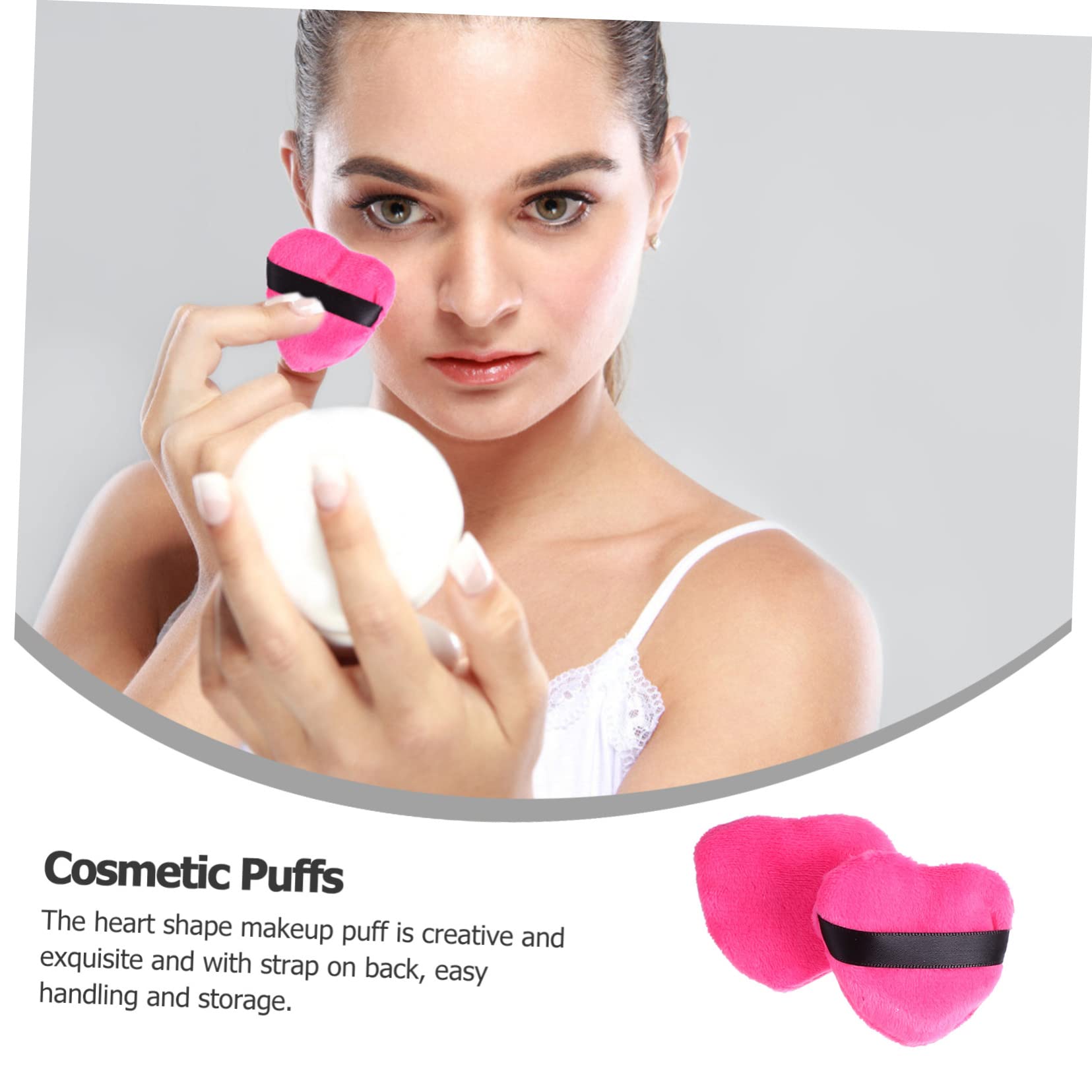 CALLARON Cosmetic 8 Pack Mini Heart Shape Makeup Powder Puff for Natural and Even Makeup Applicati