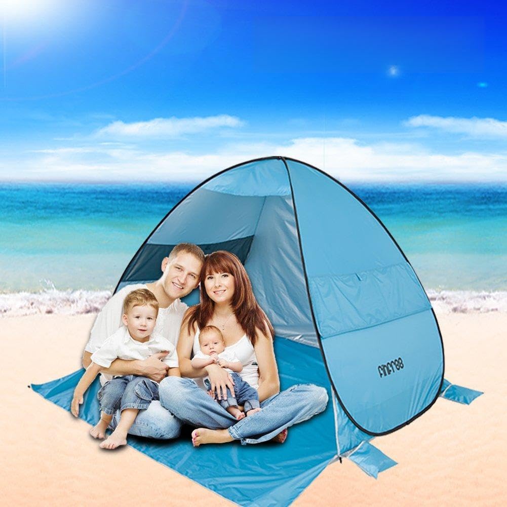 Beach Tent, Sun Shelter Lightweight for Family Finshing Ant UV 50+, Automatic Pop up Instant Portable Cabana