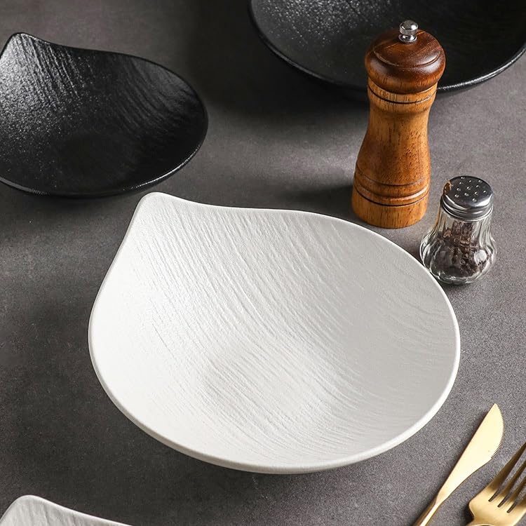 Talerz obiadowy, talerze, 18 cm, kreatywna ceramiczna miska do sałatek, specjalny kształt, deser, owoce, przekąska, hotel, restauracja, zastawa stołowa, talerz obiadowy do układania w stos, talerze