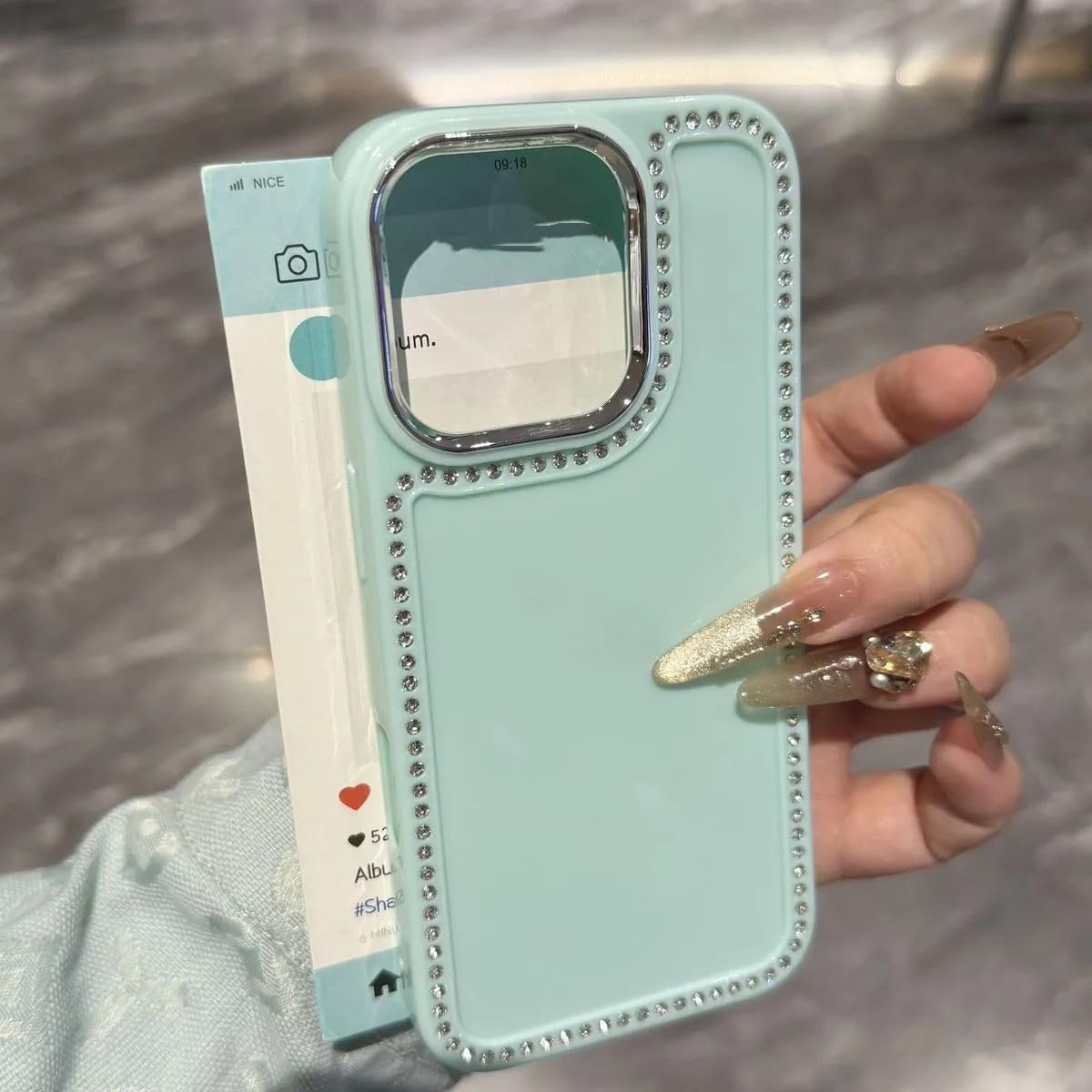 Coque iPhone 14 antichoc pailletée bleu pour le quotidien - 7