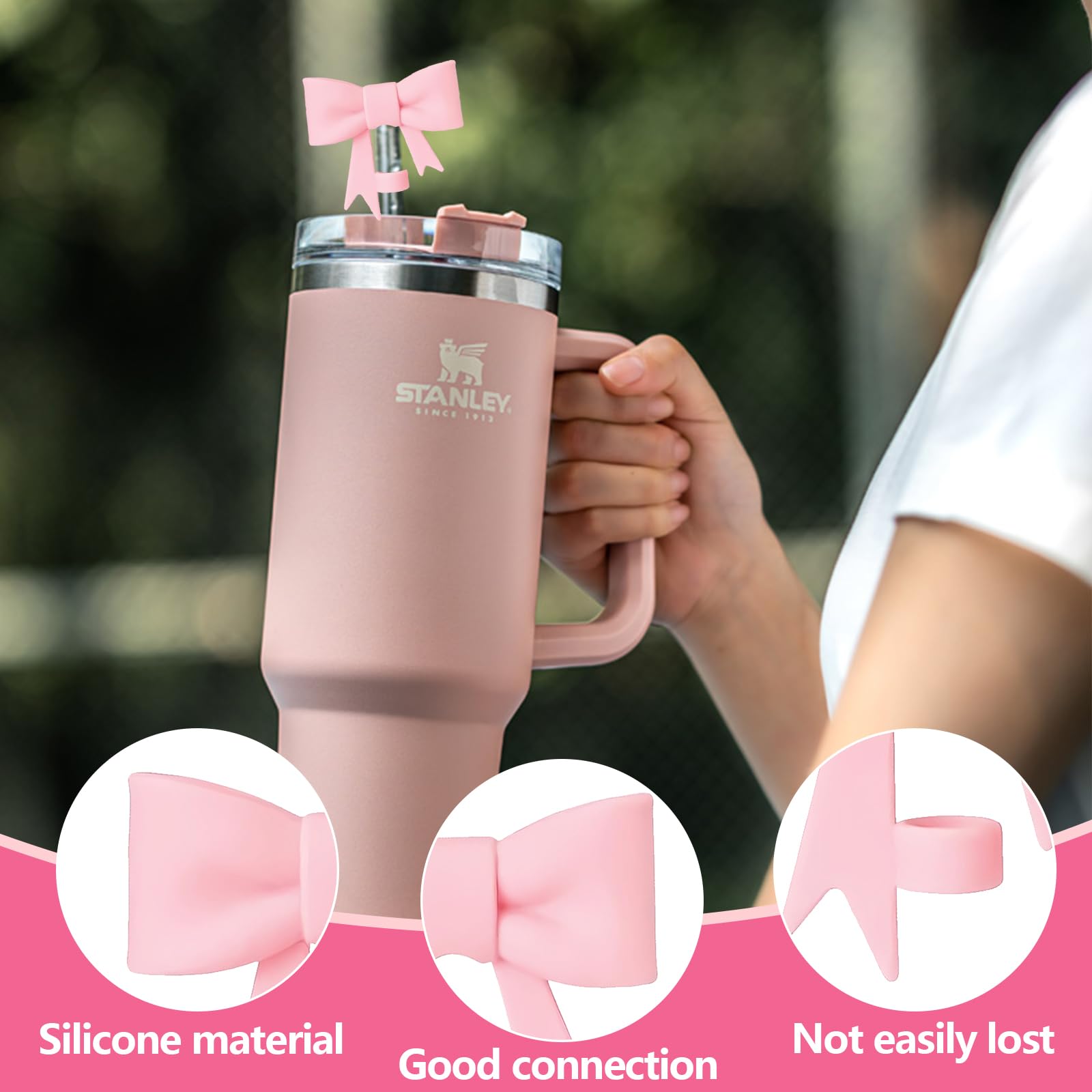 6 Stuks Rietjesafdekking voor Stanley Cup, 10mm Rietjesafdekkingen Siliconen, Stofdicht Lekvrije Rietjesopzetstuk, Herbruikbaar Rietstopper, Schattig Accessoires voor Stanley Cup Tumbler 40/30oz