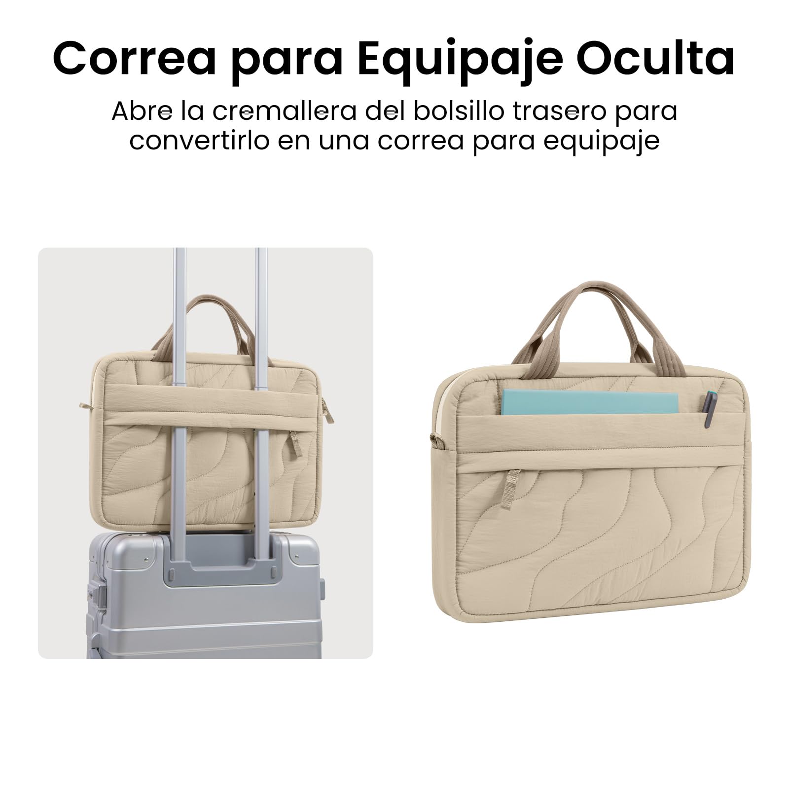 tomtoc Maletín Funda para 16 Pulgadas Portátil Paramujer, Bolsa Ligero para 16 Pulgadas MacBook Pro M5/M4/M3 y Otros 15/16" Laptop, Sleeve para el Trabajo y los Viajes con Espacio de Almacenamiento