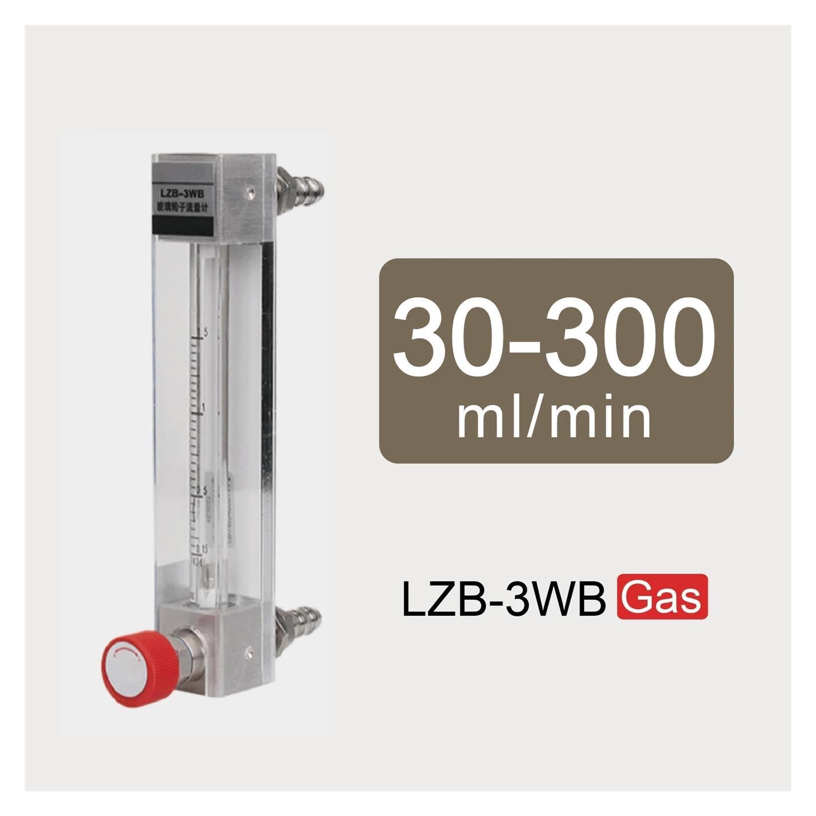Flotador de tubo de vidrio, medidor de flujo rotámetro LZB-3WB(30-300ML-min)