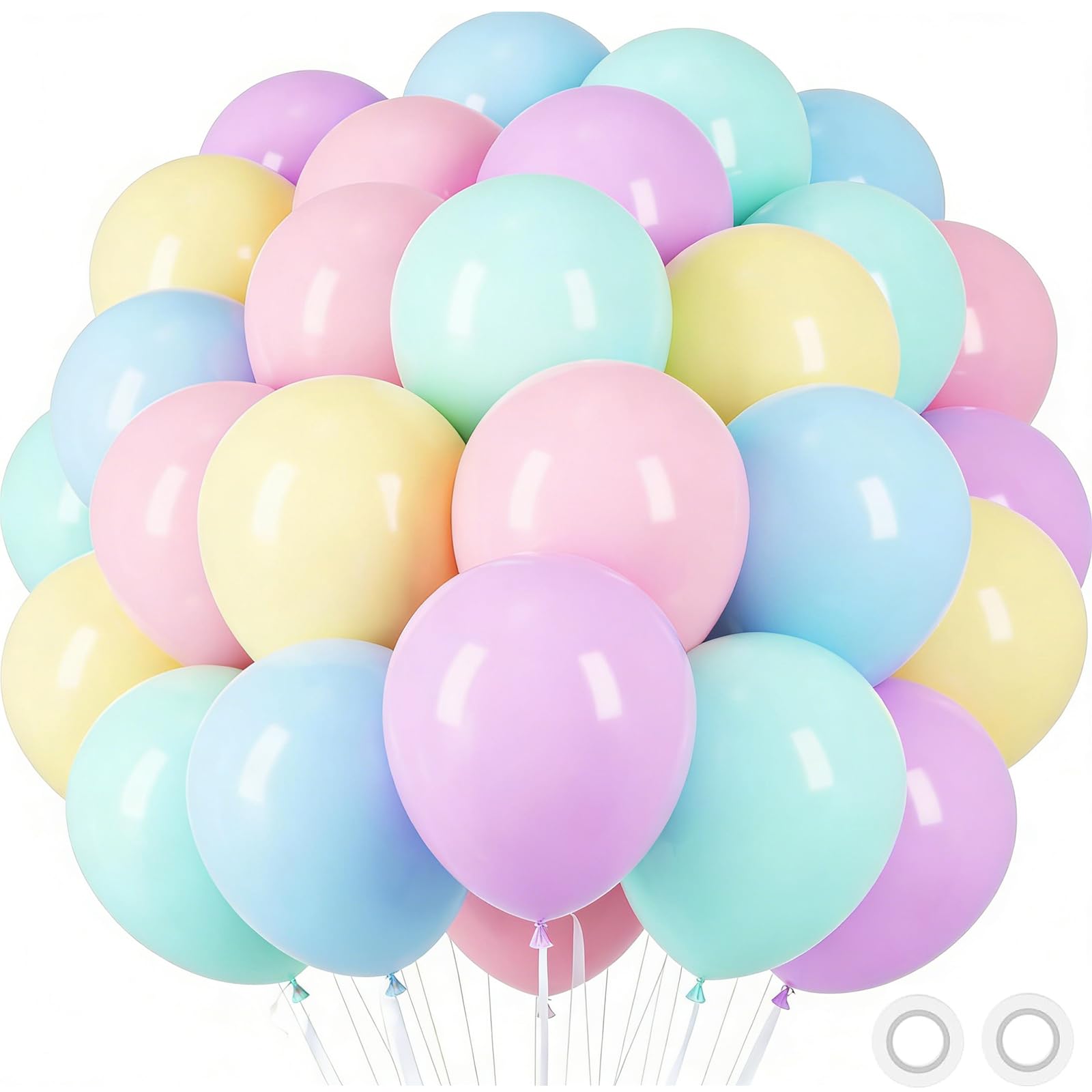 100Pcs Pastel Balloon Set,12 Inch Macaron Latex Balloons Bouquet for Pastel Balloon Arch Kit, Macaron Balloon Kit, Baby Shower, Birthday Party Decorations, Wedding, Bridal Shower