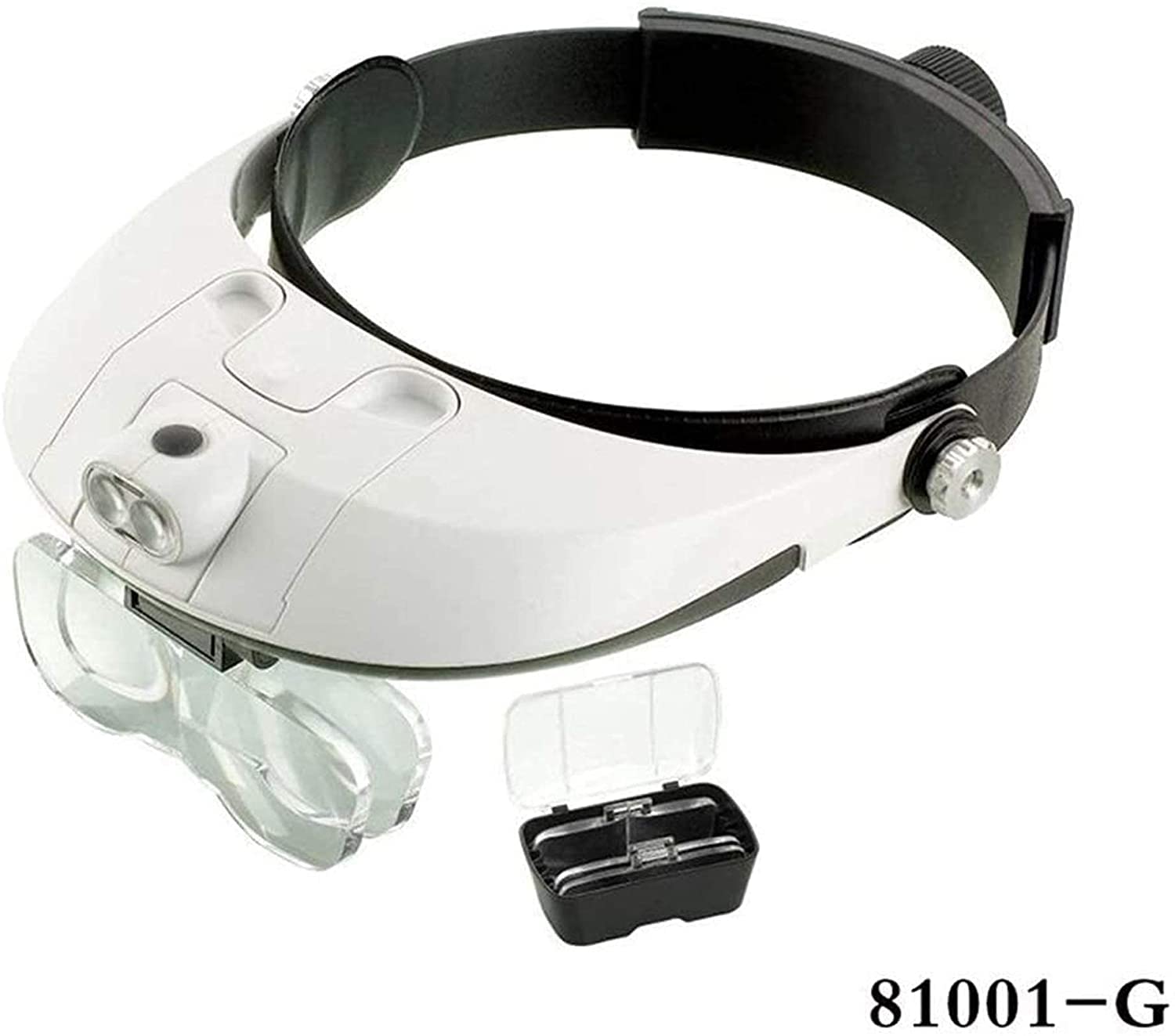 Kopfband-Lupe, Kopfmontage, beleuchtete Lupe, Kopfband-Lupe mit LED-Licht, Brille, Freisprecheinrichtung, 5 austauschbare Linsen für Schmuck, Lupe, Leseuhr, elektronische Reparatur zum Lesen J