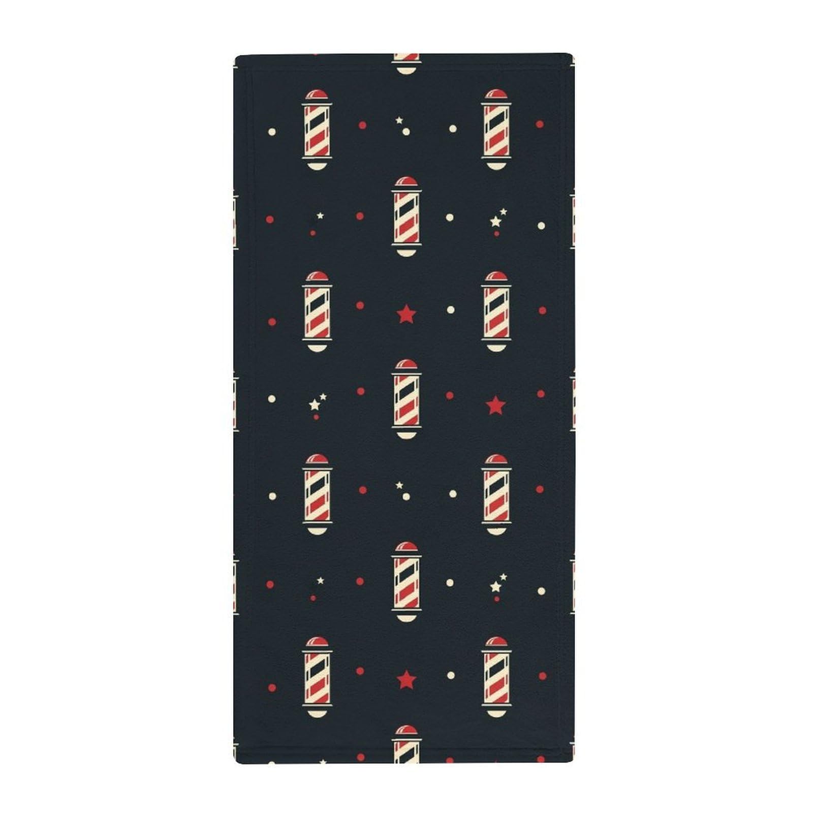 Anceky Lightweight Travel Towels, Vintage Barber Pole Flag Absorbent Fingertip Towels for Camping, Yoga & Gym Essentials