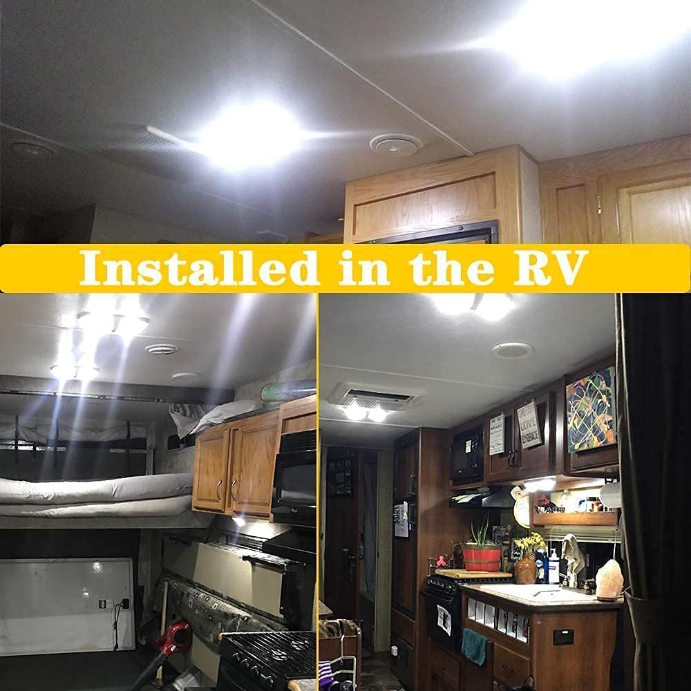 Defvnsy 1156 BA15S P21W LED lampadine, Super Luminosa Bianco 6500K 12V Contatto Singolo Lampadina 54-SMD per RV Auto Interna, Luce di Retromarcia, DRL Luci, Barca, Luci Posteriori (10 Pezzi)