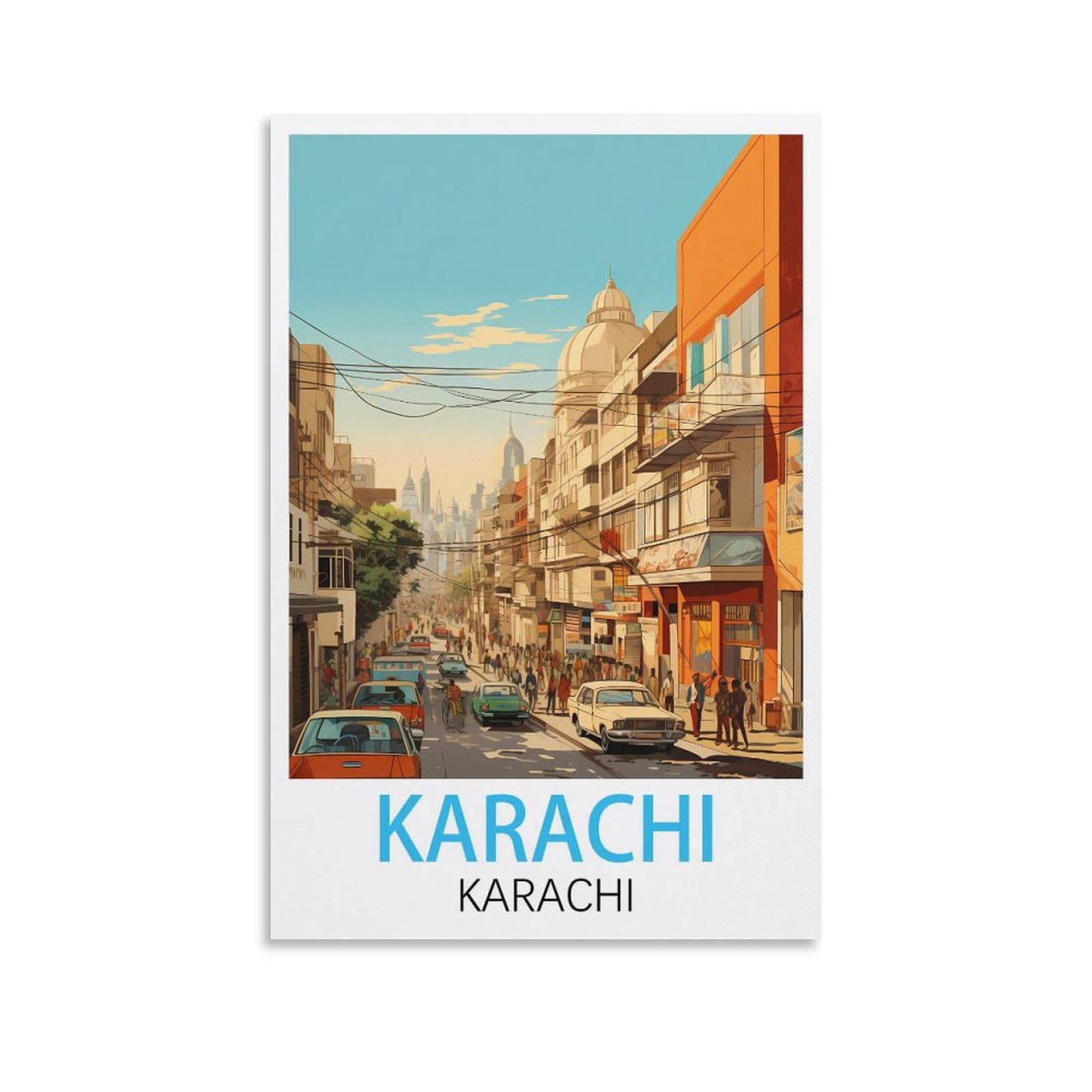 Retro Vintage Wall tin Plaque,Karachi Karachis,Wall Poster Retro Tin Sign Metal Plaque for Bar Wall Decor Home Living Room Wall Art Decor 30x40cm