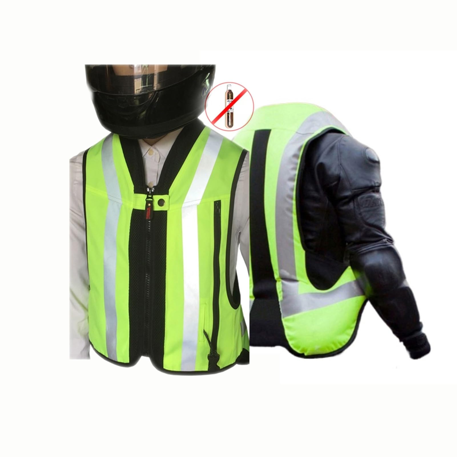 Lekka kamizelka motocyklowa z poduszką powietrzną Regulowana kamizelka o wysokiej widoczności, unisex, ochrona przed jazdą, kurtka odblaskowa