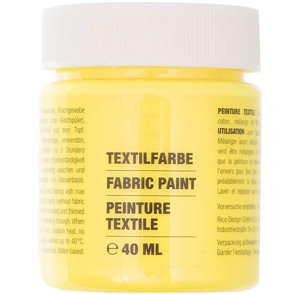 Yellow Fabric Paint for Light Fabrics - 40ml