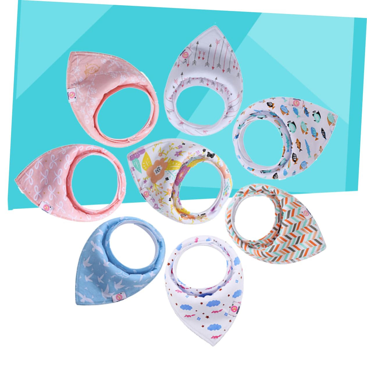 Abaodam 16pièces Bavoirs Bandana Coton Pour Garçon Fille Bavoirs Absorbants Pour Nourrissons Et Dentition Serviettes Salivaire De Unisexe