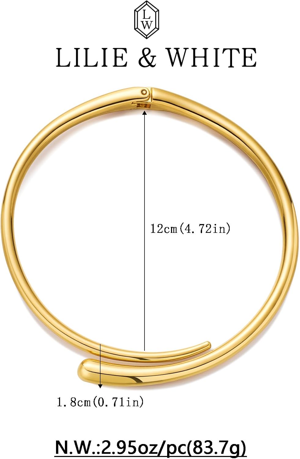 LILIE&WHITE Gold And Silver Collar Necklace For Women Adjustable Open Silver Chunky Necklaces Gold Collar Statement Necklace Chic Jewelry - Image 6