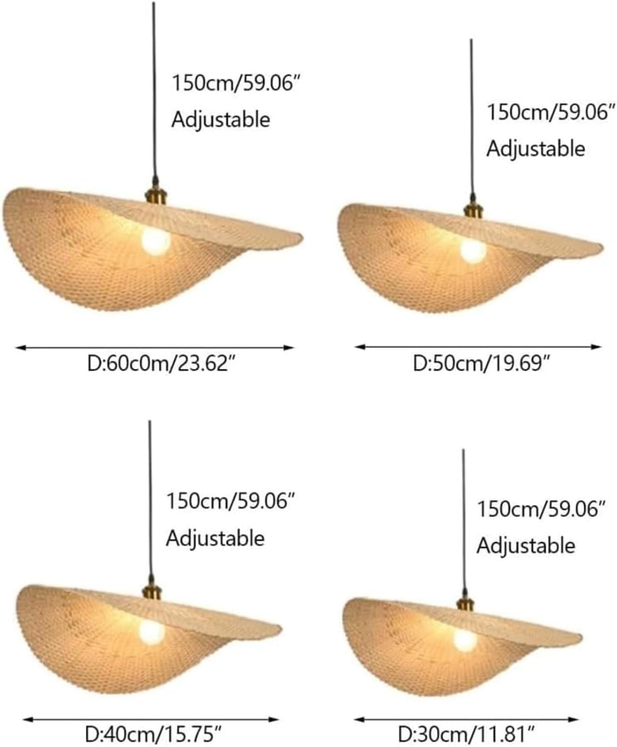 Bohemian Southeast Asian Rattan Pendant Light Creative Shape One Bulb Hollow Pendant Handmade E27 Adjustable Light Ideal for Kitchen Island Rattan Ceiling Light Fixture