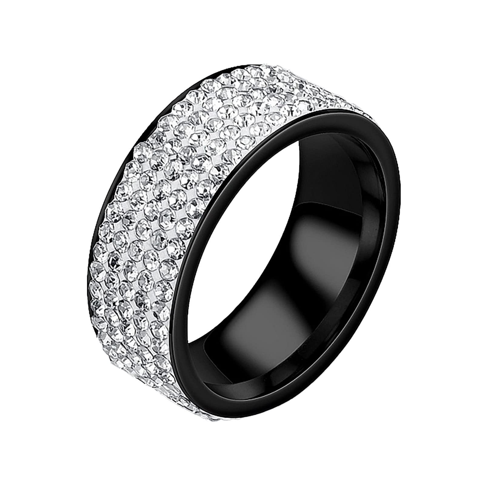 Generic Anillo de cinco diamantes de acero inoxidable para niñas pequeñas