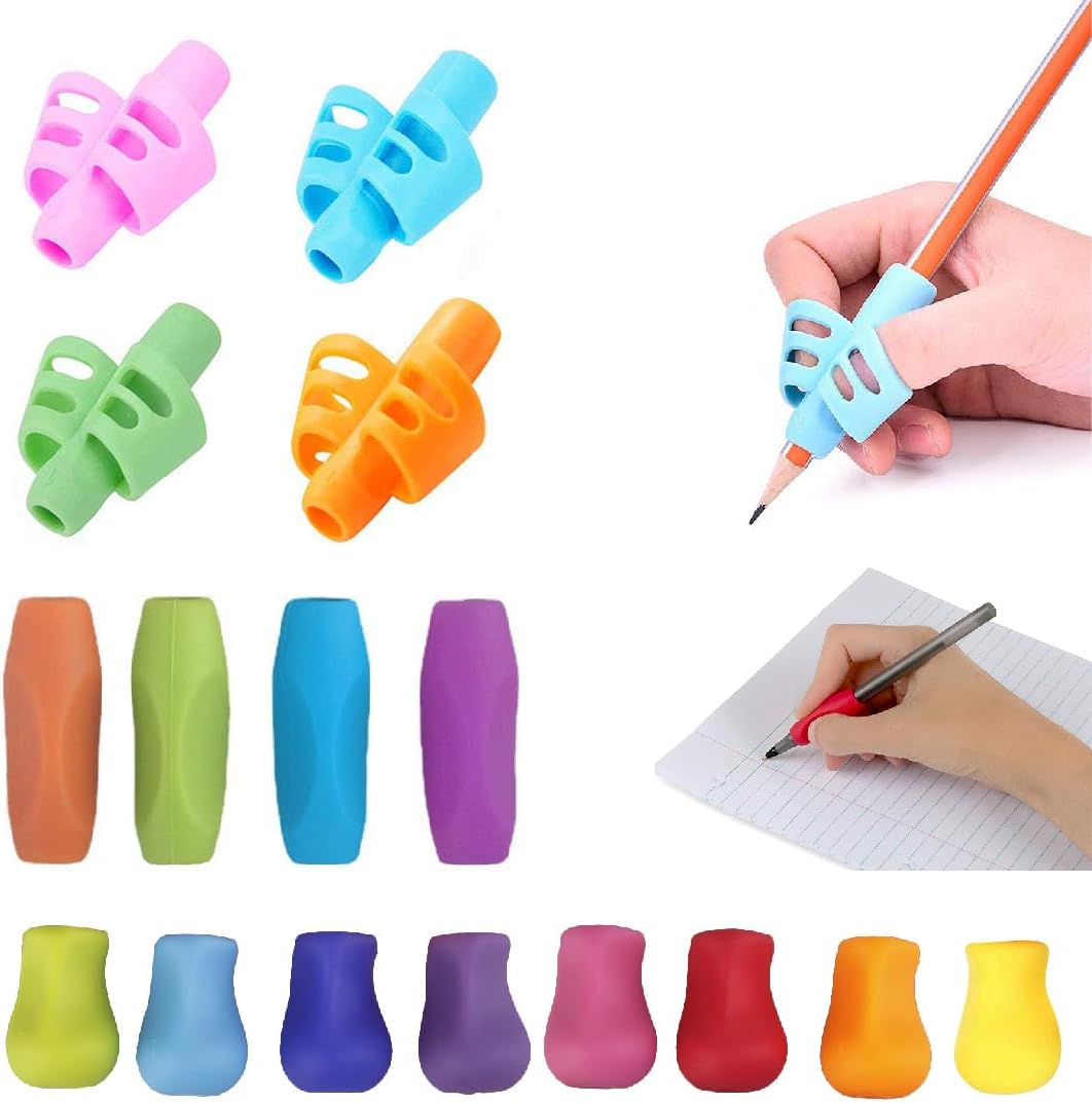 10 Impugnature Per Matita Jingleer | Ergonomiche, Per Destri E Mancini | Silicone Morbido Anti-Dolore - Foto 4