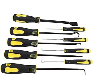 MKTKFVVEX 9pcs Scraper Scrapter Pick and Hook Conjunto que incluye 4 selecciones cortas, 4 selecciones largas y 1 chapa de reparación automática de raspador de juntas 1 Herramientas para chapa metálic