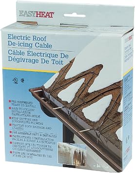 EasyHeat 80 Roof Deicing Cable, For Roof and Gutters, Pre-assembled for Ice and Snow Damage Prevention, 400 Watts