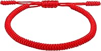Vista 37 de Pulseras tibetanas hechas a mano con cuerda roja para él y ella, pulsera de la amistad, pulsera de la amistad, hilo negro y rojo para protección