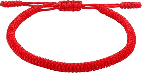 Miniatura 37 de Pulseras tibetanas hechas a mano con cuerda roja para él y ella, pulsera de la amistad, pulsera de la amistad, hilo negro y rojo para protección