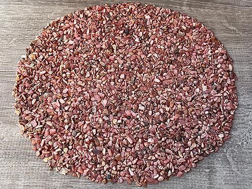 Image of GAF TREASURES 2 oz Lot Natural Semi Tumbled Gemstone Chips, Crushed Mini Crystals, Undrilled Crystal Chips (Rhodochrosite)